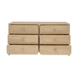 NPD Furniture Hansville Dresser 6 Drawers in Natural Whitewash