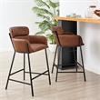NPD Furniture Finley Faux Leather Counter Stool in Vintage Cognac