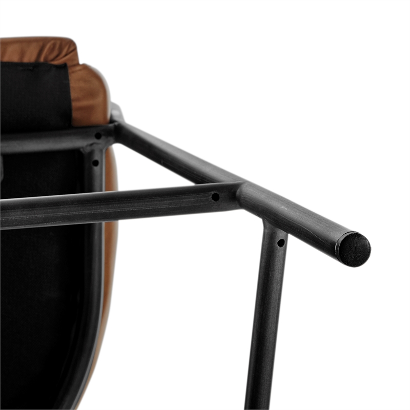 New Pacific Direct Finley Faux Leather Counter Stool in Vintage Cognac