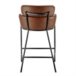 NPD Furniture Finley Faux Leather Counter Stool in Vintage Cognac
