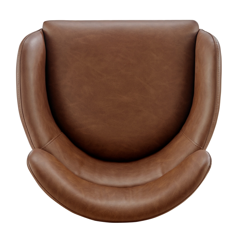 New Pacific Direct Finley Faux Leather Counter Stool in Vintage Cognac