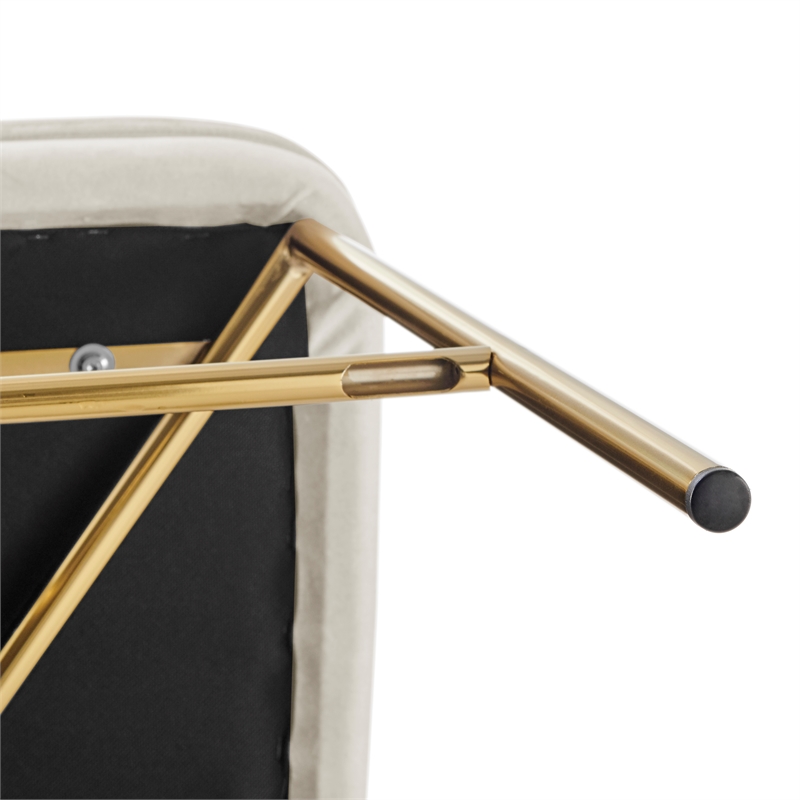 New Pacific Direct Keisha Velvet Counter Stool in Arcadia Cream (Set of 2)