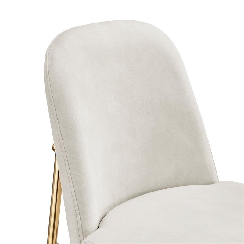 New Pacific Direct Keisha Velvet Counter Stool in Arcadia Cream (Set of 2)