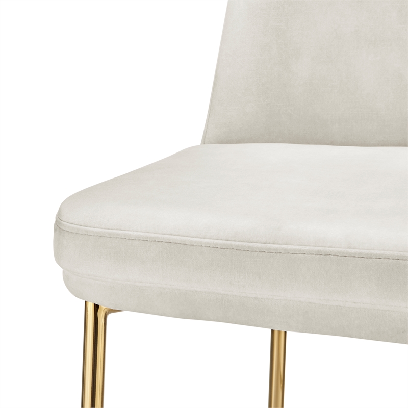 New Pacific Direct Keisha Velvet Counter Stool in Arcadia Cream (Set of 2)