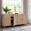 NPD Furniture Hansville Sideboard 4 Doors w/ 2 Inner Drawers in Natural