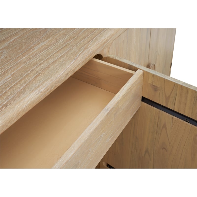 NPD Furniture Hansville Sideboard 4 Doors w/ 2 Inner Drawers in Natural