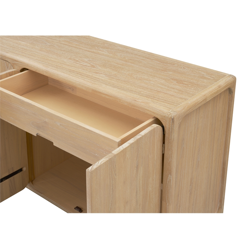 NPD Furniture Hansville Sideboard 4 Doors w/ 2 Inner Drawers in Natural