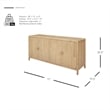 NPD Furniture Hansville Sideboard 4 Doors w/ 2 Inner Drawers in Natural