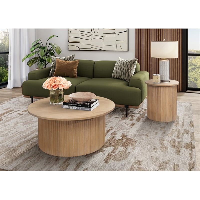 NPD Furniture Aniston Coffee Table in Natural Whitewash