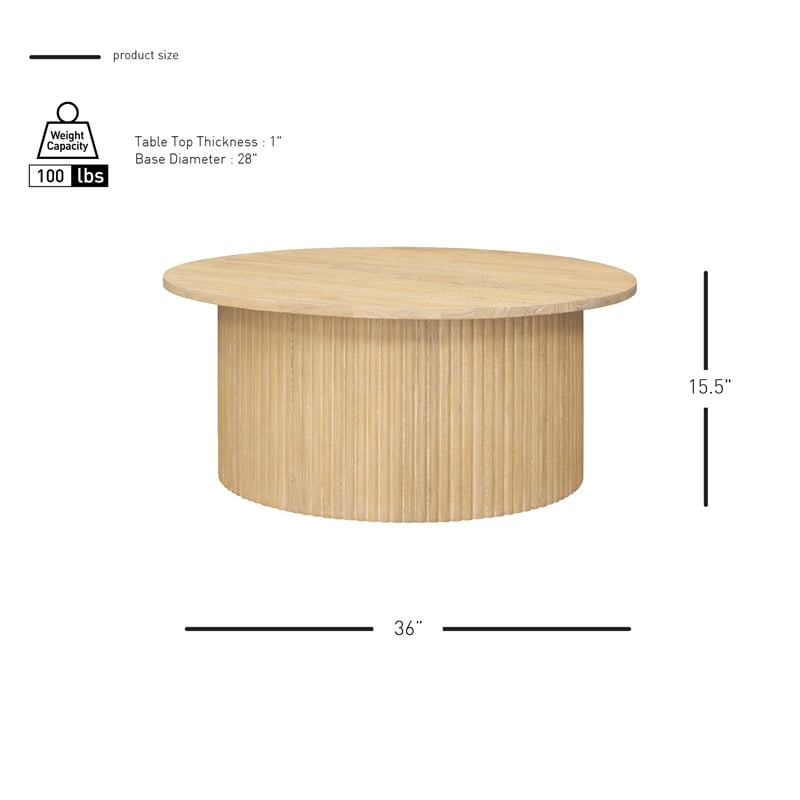 NPD Furniture Aniston Coffee Table in Natural Whitewash