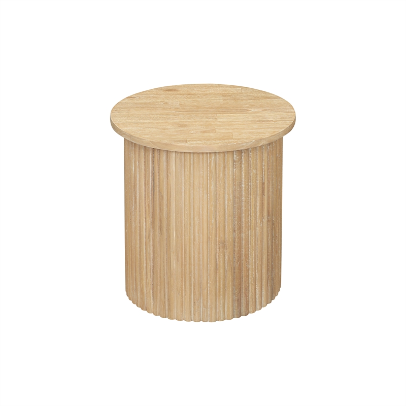 New Pacific Direct Aniston Side/End Table in Natural Whitewash