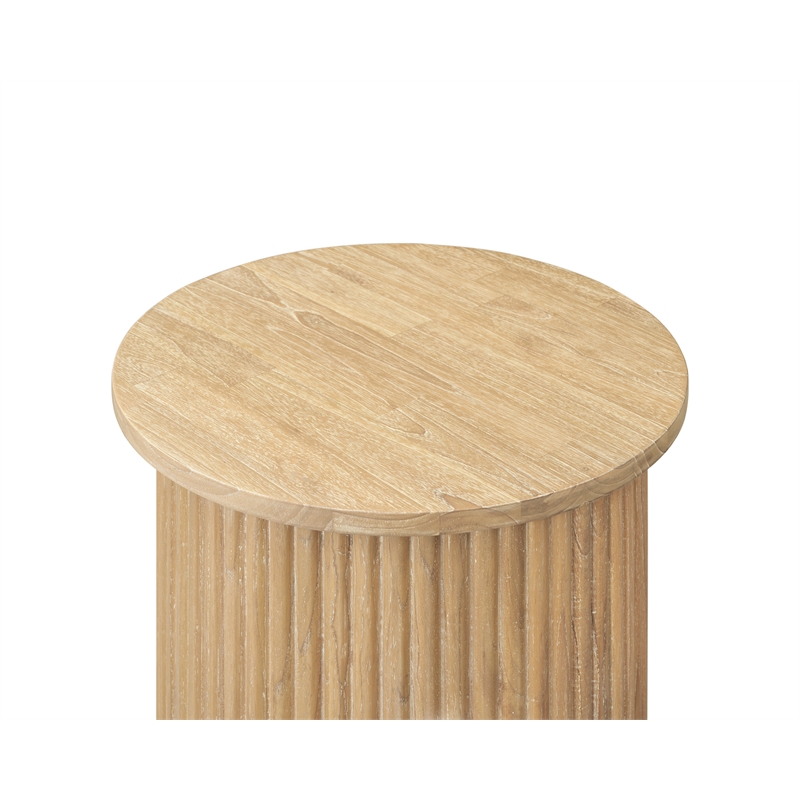 New Pacific Direct Aniston Side/End Table in Natural Whitewash