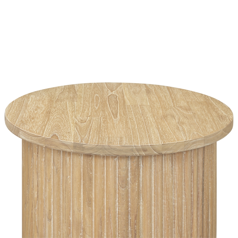 New Pacific Direct Aniston Side/End Table in Natural Whitewash