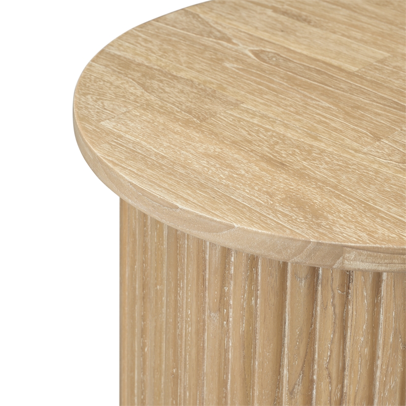 New Pacific Direct Aniston Side/End Table in Natural Whitewash