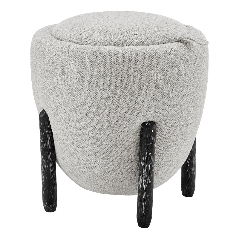 New Pacific Direct Murphy Fabric Storage Ottoman in Horizon Gray