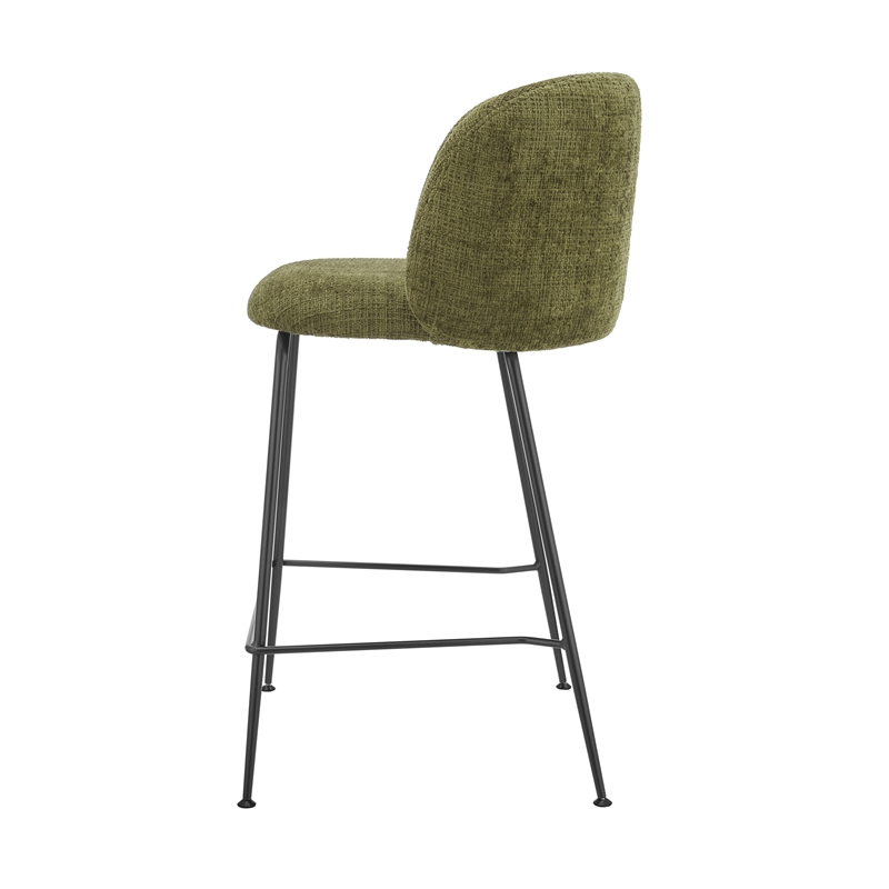 New Pacific Direct Millie Fabric Counter Stool in Canova Green (Set of 2)