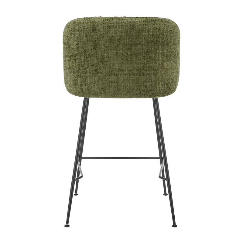 New Pacific Direct Millie Fabric Counter Stool in Canova Green (Set of 2)