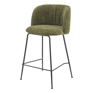 New Pacific Direct Millie Fabric Counter Stool in Canova Green (Set of 2)