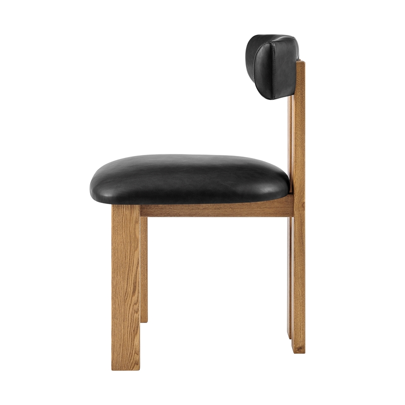 NPD Furniture Hailey Faux Leather Dining Side Chair in Casa Black(Set of 2)