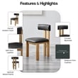 NPD Furniture Hailey Faux Leather Dining Side Chair in Casa Black(Set of 2)