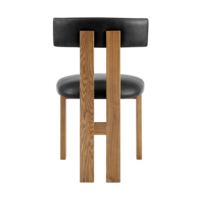 NPD Furniture Hailey Faux Leather Dining Side Chair in Casa Black(Set of 2)