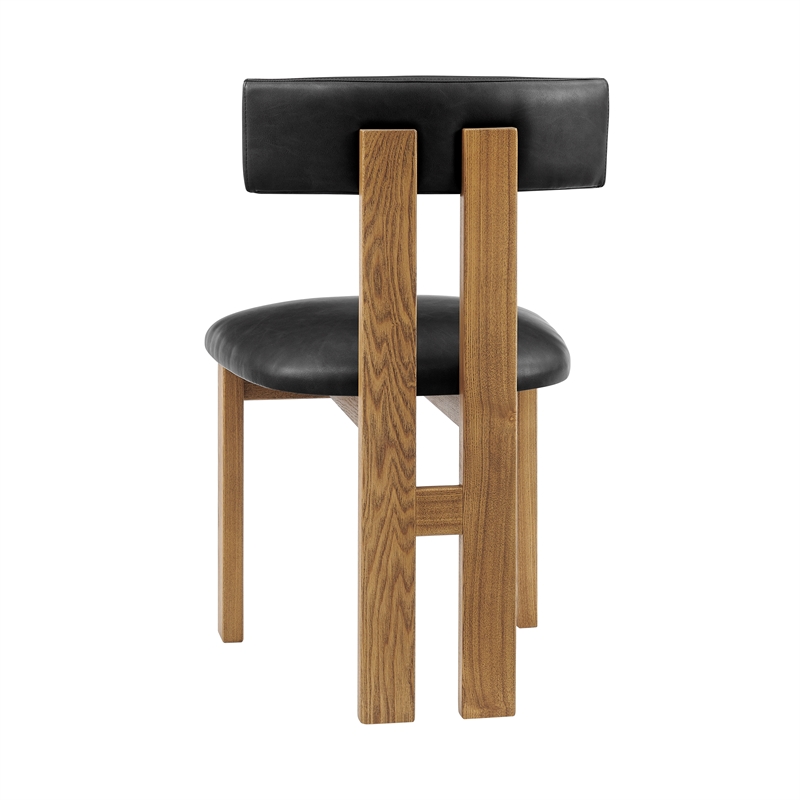 NPD Furniture Hailey Faux Leather Dining Side Chair in Casa Black(Set of 2)