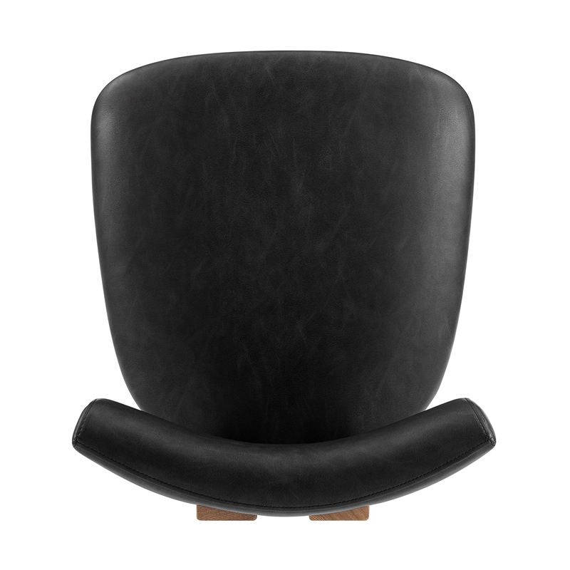 NPD Furniture Hailey Faux Leather Dining Side Chair in Casa Black(Set of 2)