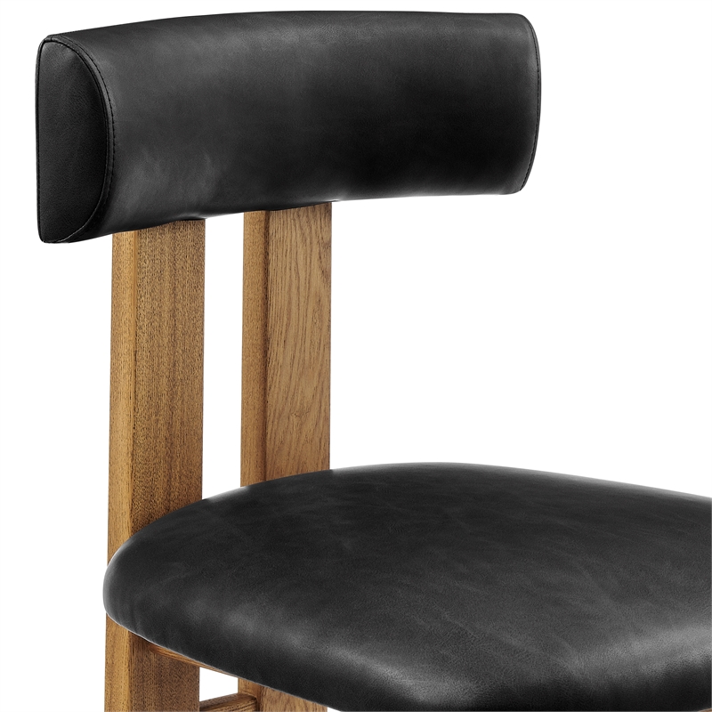NPD Furniture Hailey Faux Leather Dining Side Chair in Casa Black(Set of 2)