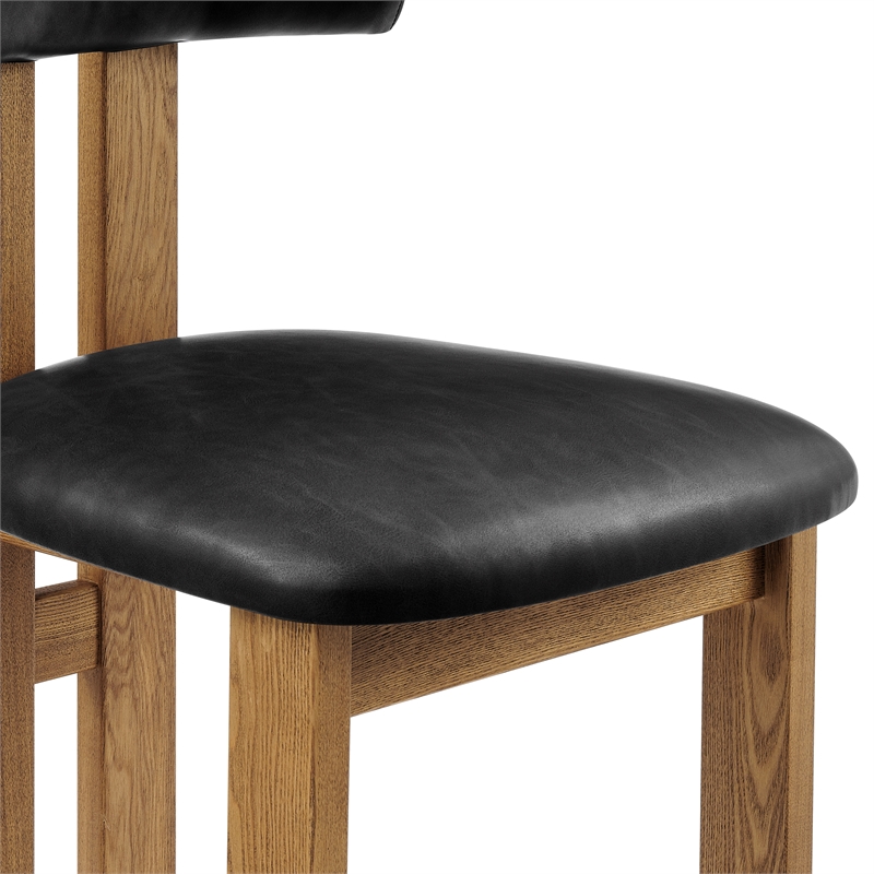 NPD Furniture Hailey Faux Leather Dining Side Chair in Casa Black(Set of 2)
