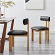NPD Furniture Hailey Faux Leather Dining Side Chair in Casa Black(Set of 2)