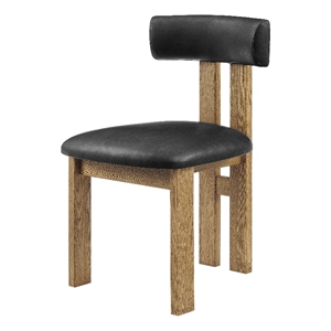 NPD Furniture Hailey Faux Leather Dining Side Chair in Casa Black(Set of 2)