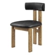 NPD Furniture Hailey Faux Leather Dining Side Chair in Casa Black(Set of 2)