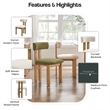 NPD Furniture Hailey Fabric Dining Side Chair in Palladian Beige(Set of 2)