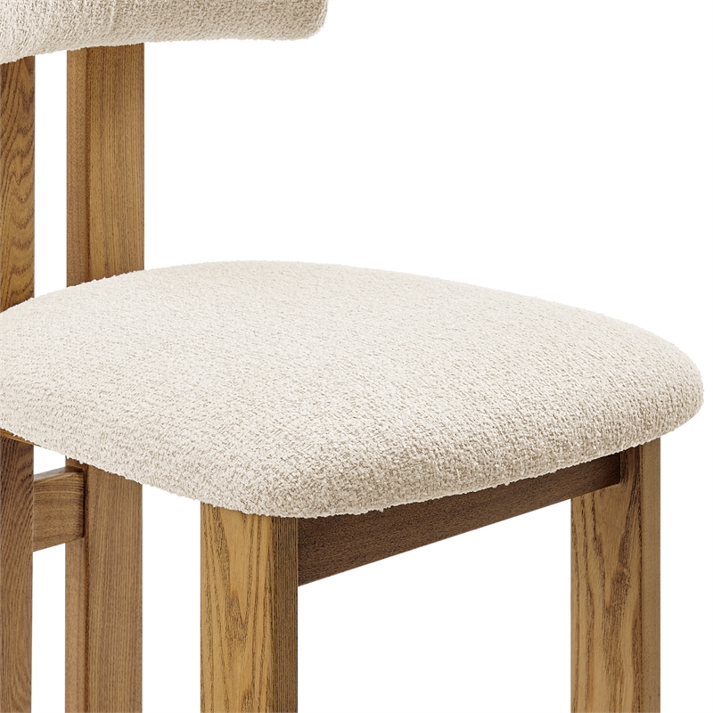 NPD Furniture Hailey Fabric Dining Side Chair in Palladian Beige(Set of 2)