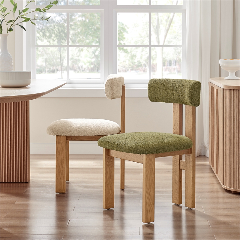 NPD Furniture Hailey Fabric Dining Side Chair in Palladian Beige(Set of 2)