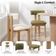 NPD Furniture Hailey Fabric Dining Side Chair in Palladian Green(Set of 2)