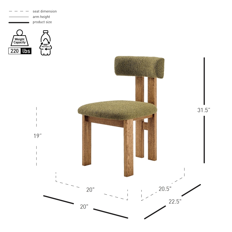NPD Furniture Hailey Fabric Dining Side Chair in Palladian Green(Set of 2)