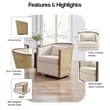 NPD Furniture Marilyn Fabric Swivel Accent Arm Chair w/ Rattan in Natural