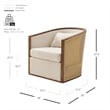 NPD Furniture Marilyn Fabric Swivel Accent Arm Chair w/ Rattan in Natural
