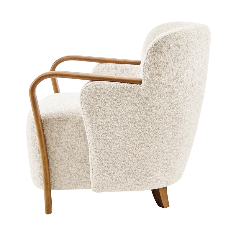 NPD Furniture Tania Fabric Accent Arm Chair in Palladian Beige