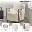 NPD Furniture Tania Fabric Accent Arm Chair in Palladian Beige