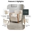 NPD Furniture Tania Fabric Accent Arm Chair in Palladian Beige