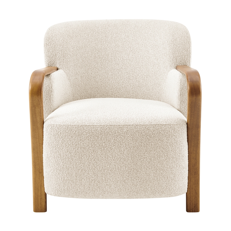 NPD Furniture Tania Fabric Accent Arm Chair in Palladian Beige