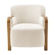NPD Furniture Tania Fabric Accent Arm Chair in Palladian Beige