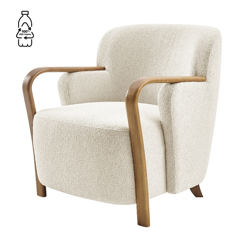 NPD Furniture Tania Fabric Accent Arm Chair in Palladian Beige