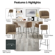 NPD Furniture Millie Fabric Counter Stool in Canova Brown (Set of 2)