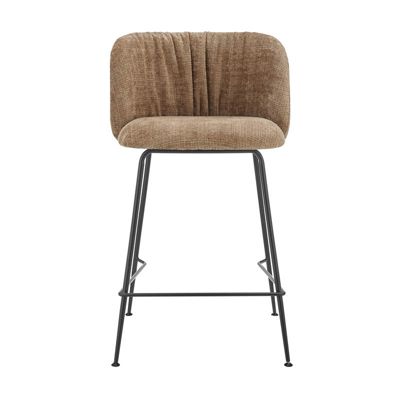 New Pacific Direct Millie Fabric Counter Stool in Canova Brown (Set of 2)