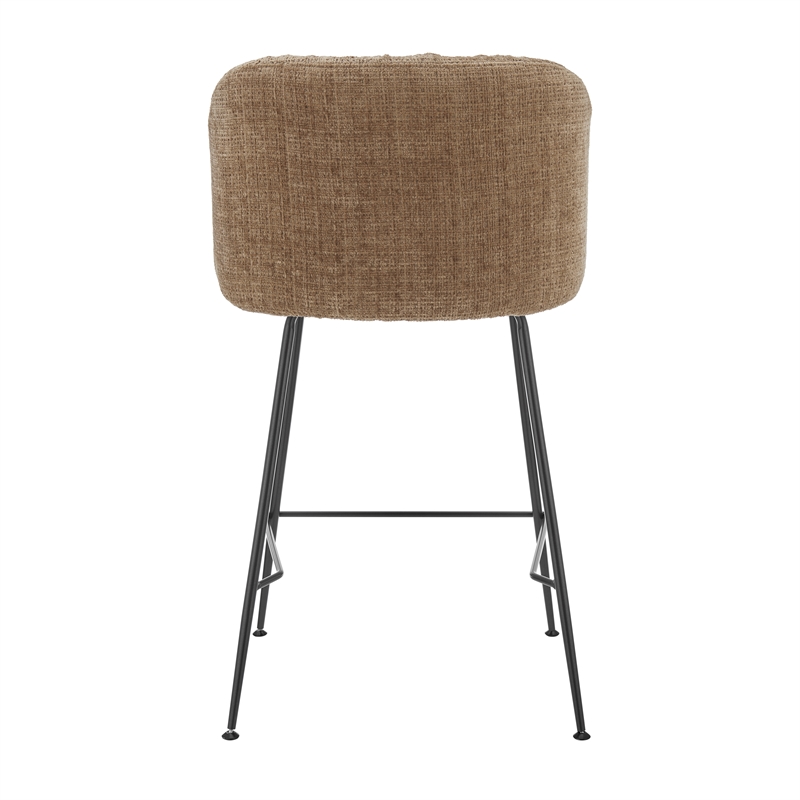 New Pacific Direct Millie Fabric Counter Stool in Canova Brown (Set of 2)