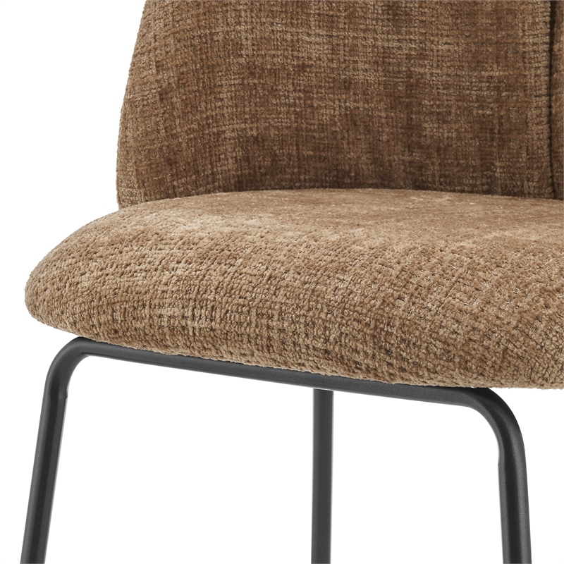 New Pacific Direct Millie Fabric Counter Stool in Canova Brown (Set of 2)