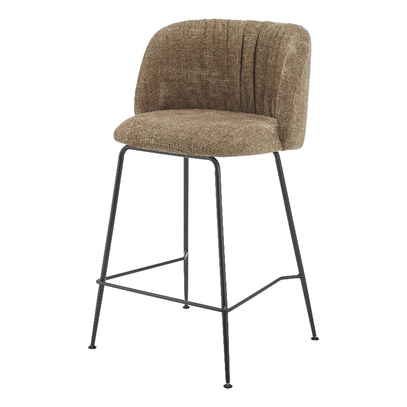 New Pacific Direct Millie Fabric Counter Stool in Canova Brown (Set of 2)